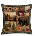 Axyaa Wildlife & Lake Theme Decorative Pillow Cover for Sofa, Bedroom & Car