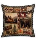 Axyaa Wildlife & Lake Theme Decorative Pillow Cover for Sofa, Bedroom & Car