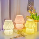 Axya LED Striped Mushroom Table Lamp - Korean Ins Style Desk Decor
