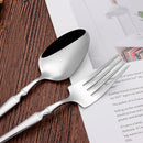Axyaa Stainless Steel Cutlery Set - Knife, Fork, Spoon - 30Pcs Solid Color Dinnerware