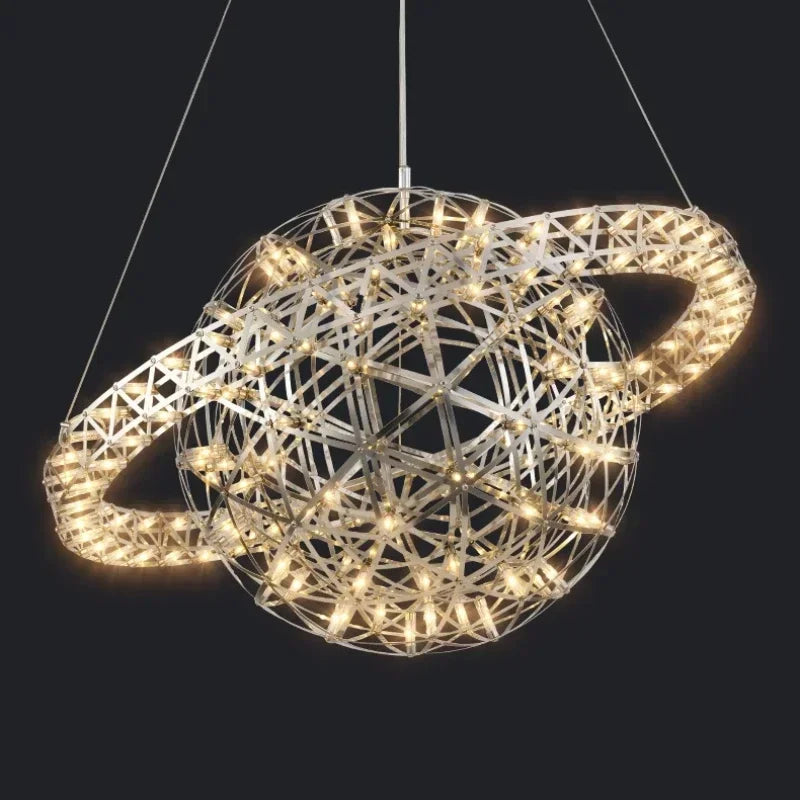 Axyaa Nordic Star Spark Chandelier, Stainless Steel LED Home Lighting
