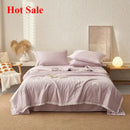 Axyaa Daisy Lace Soybean Summer Quilt Sheet Pillowcase Set, 4-Piece
