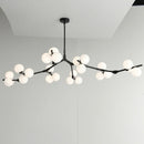 Axyaa Black Gold LED Chandelier with Glass Balls for Living Room Kitchen Bedroom
