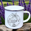 Axyaa Coconut Tree Enamel Camping Mug - Creative Drinkware for Outdoor Adventures