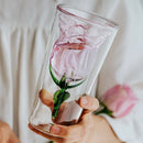 Axya Double Rose Water Cup Girls Glass - High Temperature Resistant Coffee Cup