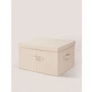 Axyaa Cotton Linen Storage Box with Lid: Large Capacity Organizer for Clothes, Toys, Socks