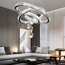 Axyaa Crystal Chandeliers: Modern LED Hanging Ceiling Lamp for Living Room Lighting