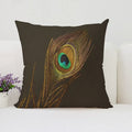 Axyaa Peacock Feathers Cushion Cover Set for Bed and Sofa