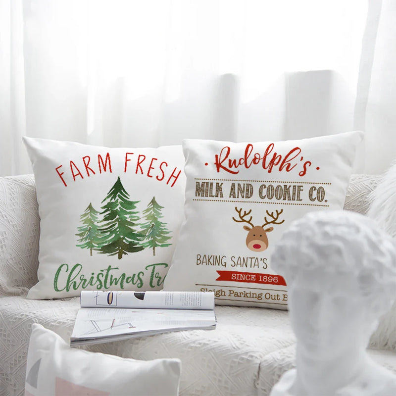 Axyaa Christmas Cushion Covers 45x45 - Modern Home Decor Pillowcases for Sofa, Couch, Bed