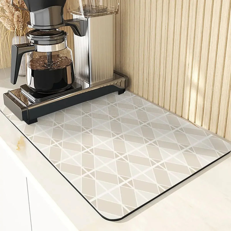 Axyaa Yellow Non-Slip Diatoms Drying Mat for Kitchen Counter-Limited Offer!