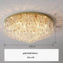 Axyaa Crystal Ceiling Lamp Steel LED Chandelier Lighting Fixtures Art Deco Style
