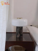 Modern Glass Marble Table Lamp LED by Axyaa - Minimalist Design for Home, Studio, or Cafe