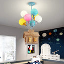 Axyaa Stained Glass Cartoon Balloon Ceiling Lights with LED for Kids Bedrooms
