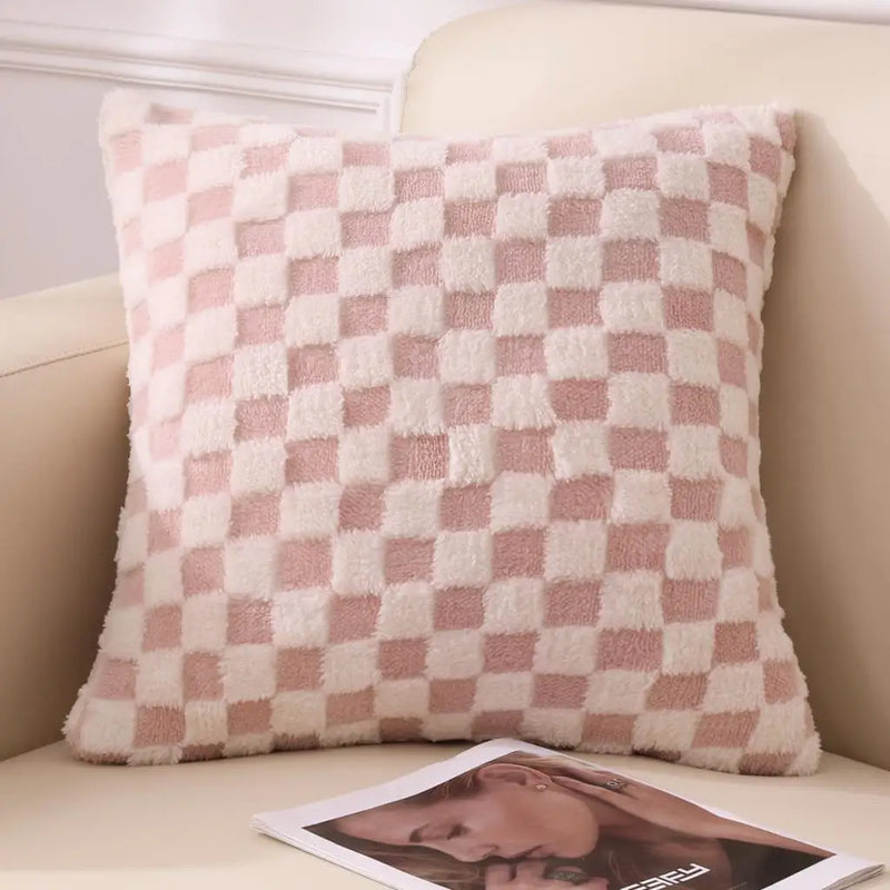 Axyaa Checkerboard Smooth Cozy Pillowcase - Double-Sided Soft Checkered Pattern