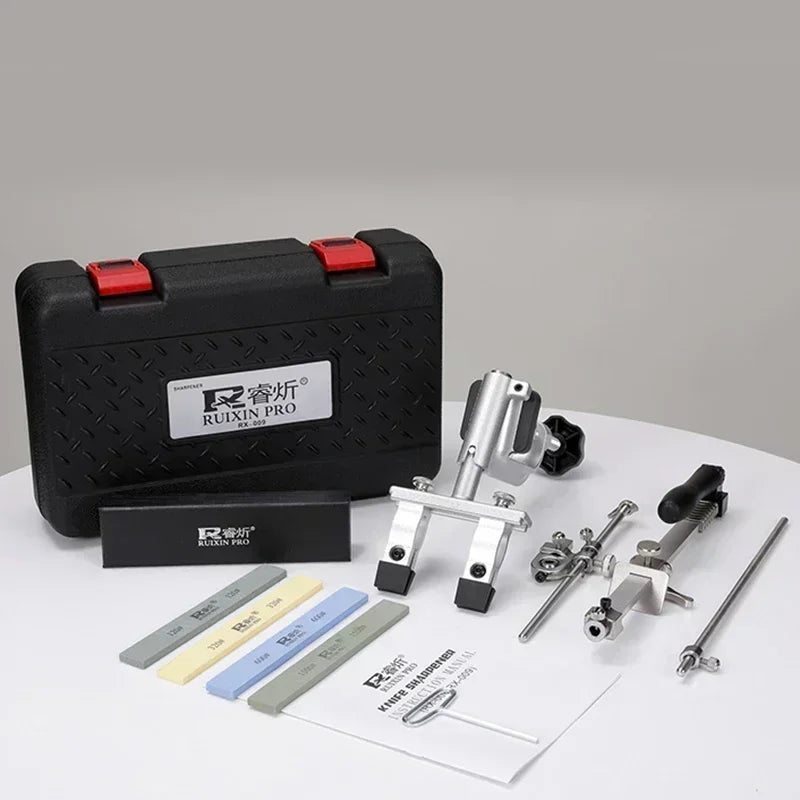 Axya Pro Metal Knife Sharpener Set with Diamond Whetstone and Fixed Angle Apex