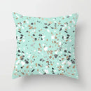 Light Blue Green Mint Geometric Print Boho Pillowcase Set by Axyaa