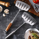 Axyaa Rosewood Handle Fish Spatula, Egg Scoop, Colander Shovel - Kitchen Utensils
