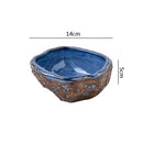Axyaa Stone Pattern Ceramic Bowl Set - Unique Irregular Design for Soup, Dessert, Sushi