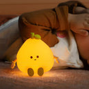 Axyaa Orange Silicone Cat Night Light with Remote - Rechargeable Touch Sensor Bedside Lamp