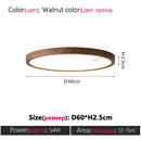 Axyaa Modern Walnut Wood Grain LED Ceiling Lamp