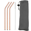 Axyaa Stainless Steel Straw Set with Bag - Eco-Friendly Reusable Bar Accessories