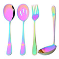 Axyaa Mirror Gold Stainless Steel Flatware Set - 4Pcs Dinnerware Cutlery Kit
