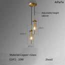 Axyaa Elegant Cracked Glass Chandelier - Modern All Copper Lighting for Living Room