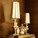 Axyaa Modern Gold Metal Table Lamp Cordless Design for Home Hotels Living Room Bedroom