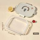 Axyaa Divided Bento Lunch Box - Transparent, Leak-proof, Microwave Safe