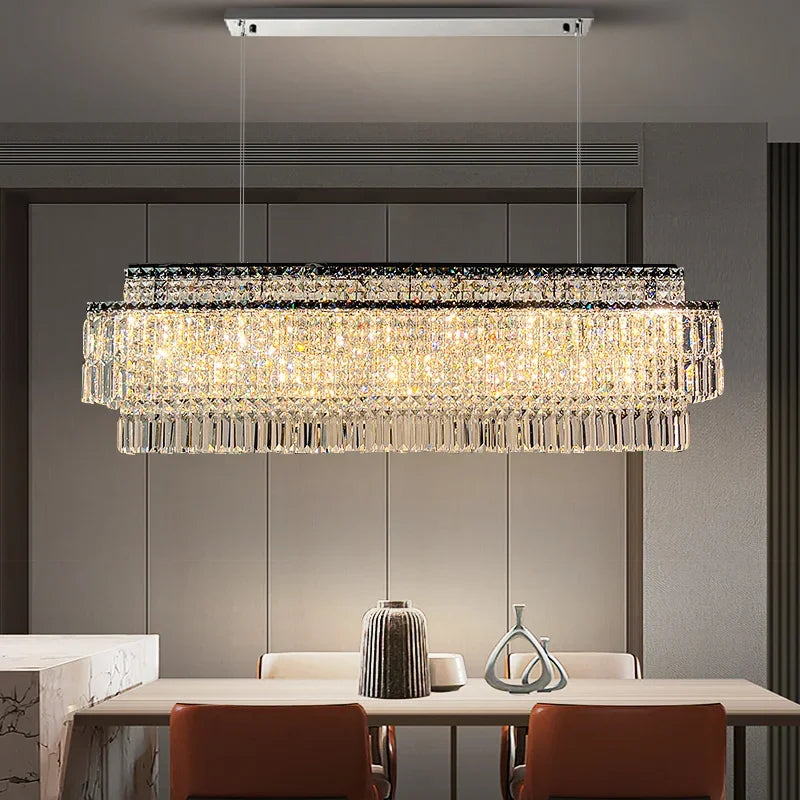 Luxury Crystal Chandelier by Axyaa: Elegant Pendant Light for Home Living Room