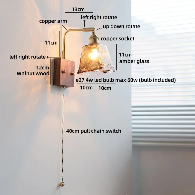 Axyaa White Pumpkin Glass LED Wall Lamp for Children's Living Room