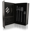 Axyaa 24-Piece Black Stainless Steel Cutlery Set Dishwasher Safe