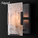 Axyaa Gold Black Marble Wall Lamp LED Sconce for Villa Living Room Bedroom Hallway