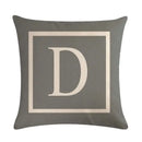 Axyaa Gray Alphabet Decorative Pillow Cover 45x45cm