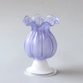 Axyaa Purple Glass Vase: Elegant Tall Flower Vase for Living Room Table Décor
