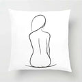 Nordic Line Drawing Cushion Cover for Home Decor by Axyaa