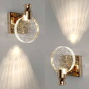 Axya Crystal Wall Lights: Modern Bedroom Sconces for Background Lighting