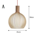 Axyaa Birdcage Pendant Lamp: Handmade Wood, E27 LED Suspension Light for Dining, Bar