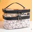 Axyaa Doublelayer Waterproof PVC Makeup Bag - Travel-friendly Portable Washbag