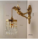 Luxurious European Crystal Brass Wall Lamp by Axya - LED Angel Wings Wall Lights
