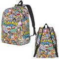 Axyaa Pokemoned Backpack - School Student Bookbag for Men and Women
