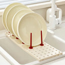 Axyaa Telescopic Dish Drying Rack: Adjustable, Space-Saving, Removable Drain Shelf