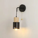 Axyaa Wooden Wall Lamp with Zipper Switch for Bedroom and Living Room