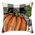Axyaa Pumpkin Linen Throw Pillow Cover 18x18in for Thanksgiving Couch