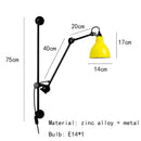Axyaa Nordic Swing Arm Wall Lamps, Modern Living Room Bedside Lights - Black/Chrome/Gold