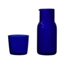 Axyaa 550ml Bedside Water Carafe and Glass Set in Blue, Amber, Teal, Grey Glass