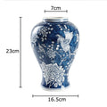 Axyaa Blue White Porcelain Vase Floral Table Decoration Aesthetic Room Decor