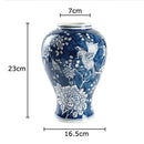 Axyaa Blue White Porcelain Vase Floral Table Decoration Aesthetic Room Decor
