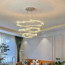 Axyaa Crystal LED Chandelier Foyer Pendant Lighting Modern Luxury Steel Lamp