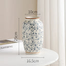 Axyaa Blue and White Porcelain Retro Vase - Chinese Ceramic Home Décor